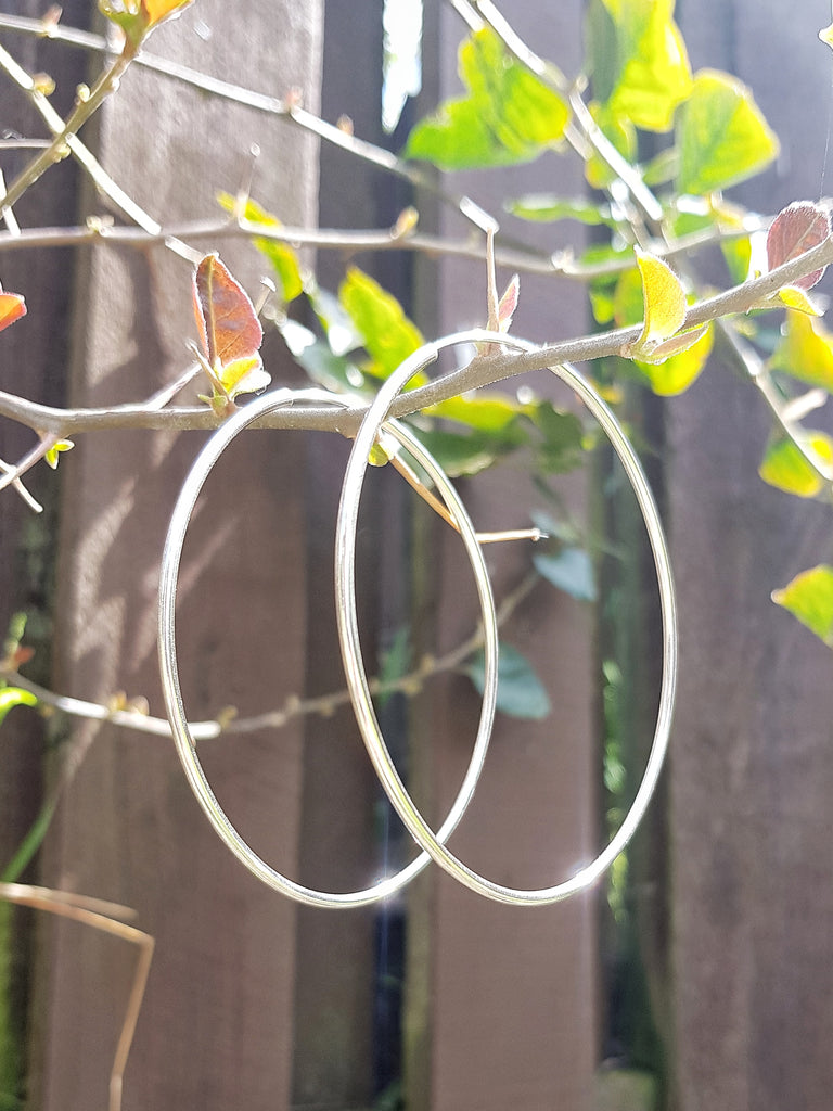 80mm Large Silver Hoop Earrings