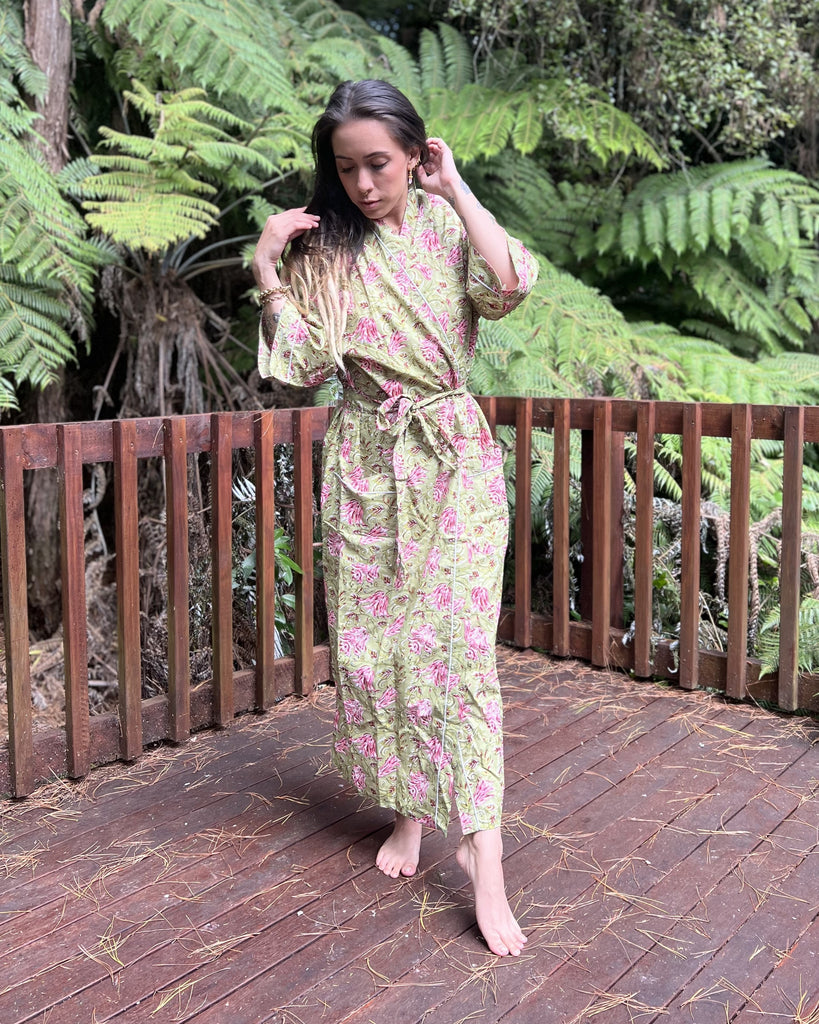 Luxe Cotton Robe - Vine