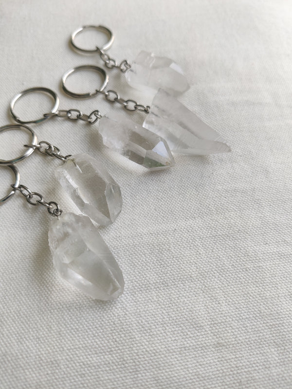 Clear Quartz Point Keychain