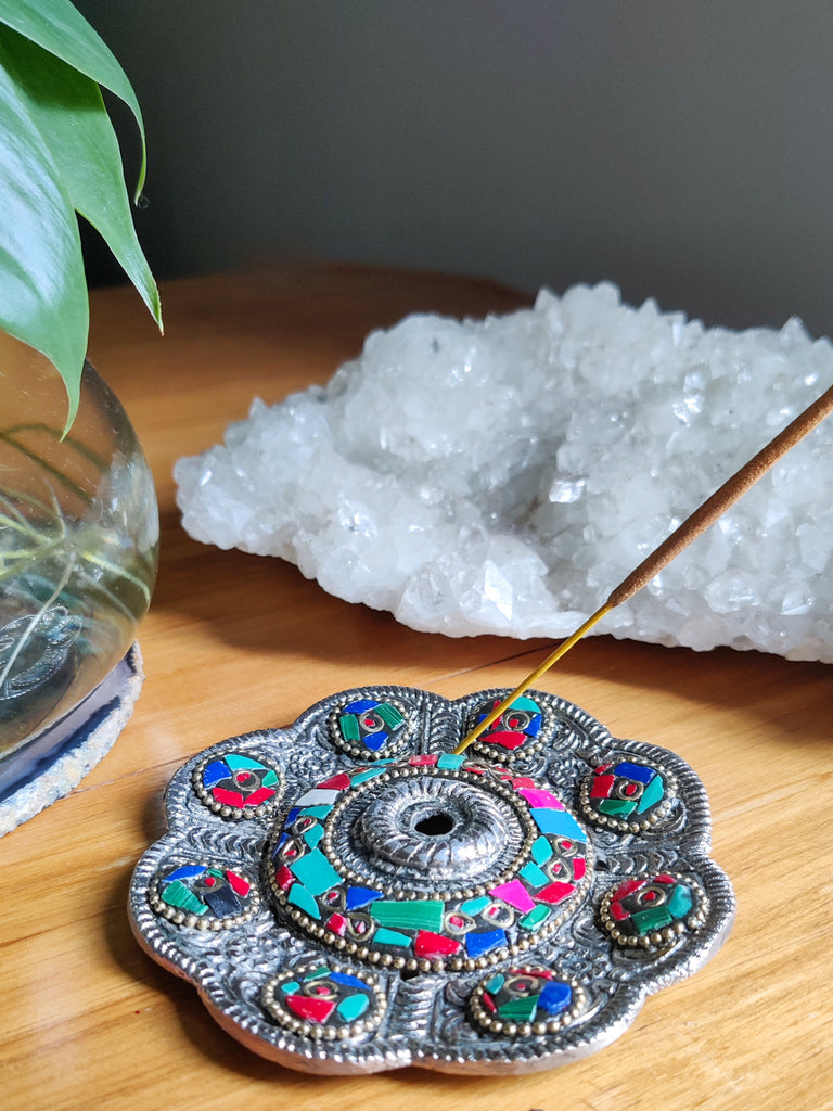 Flower Shape Metal Incense Holder