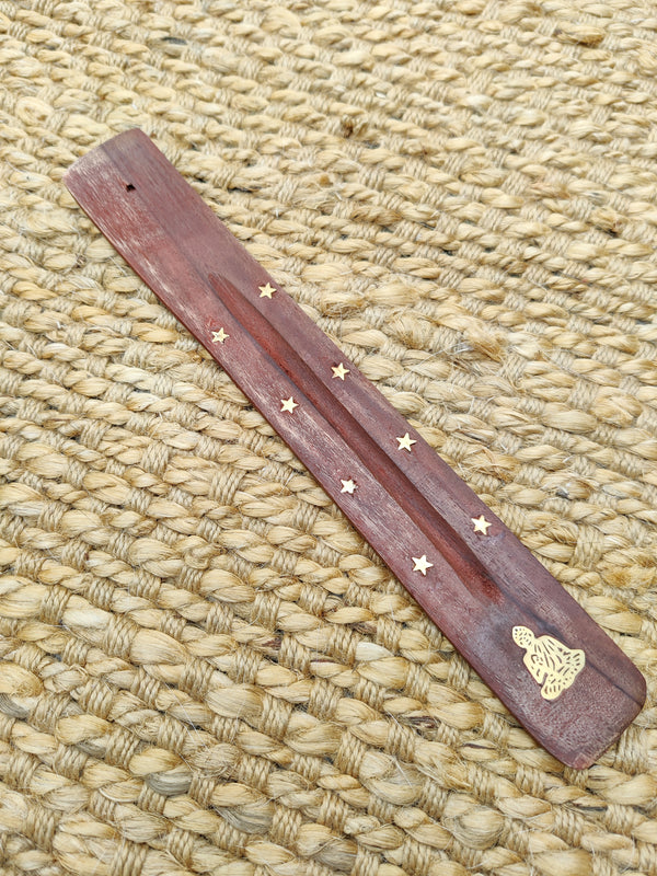 Wood and Brass Incense Holder
