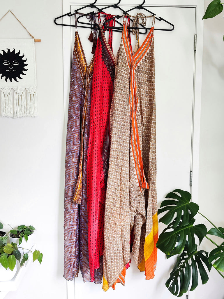 Recycled Silk Sari Long Point Dress