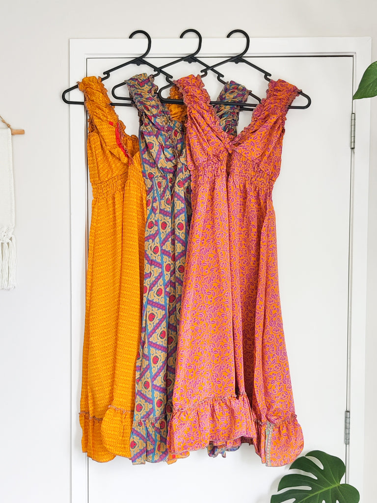 Silk Sari Daisy Short Dress