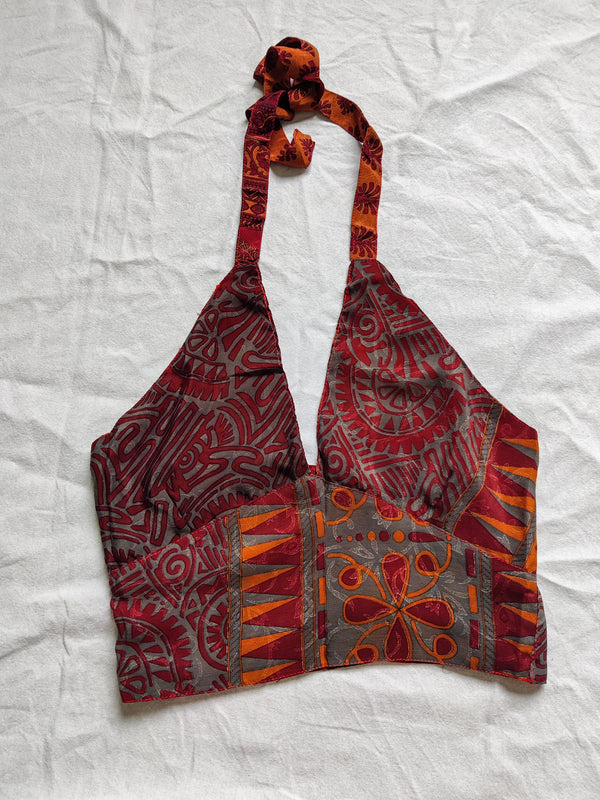 Silk Sari Reversible Top - Thick Strap #1