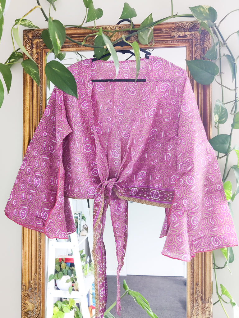 Silk Sari Belle Wrap Top - #2