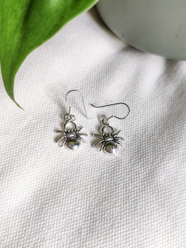 Sterling Silver Spider Earrings