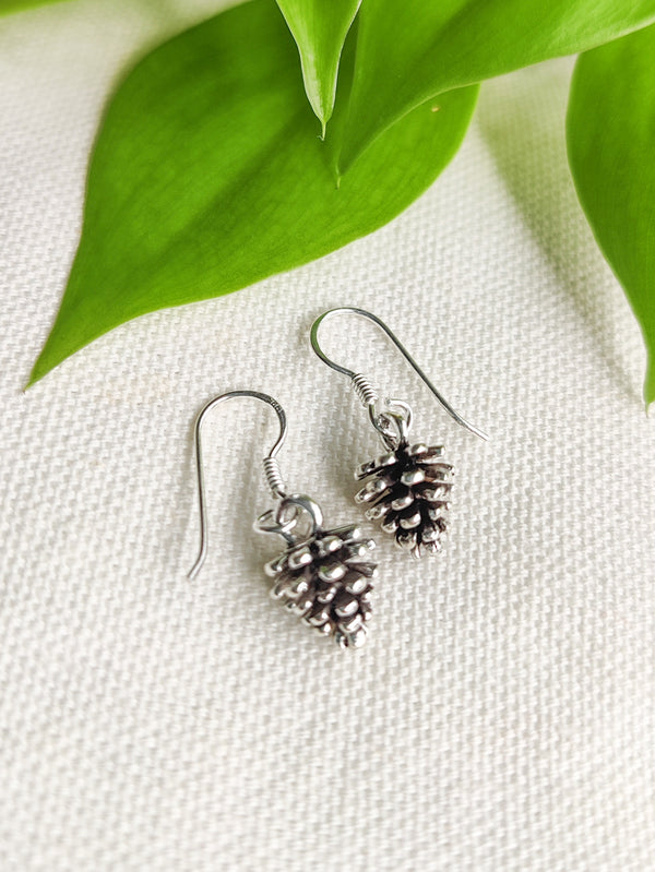 Sterling Silver Pinecone Earrings