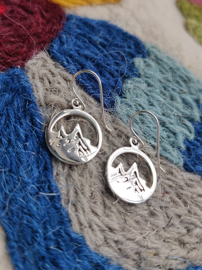 Sterling Silver Mountain Range Earrings