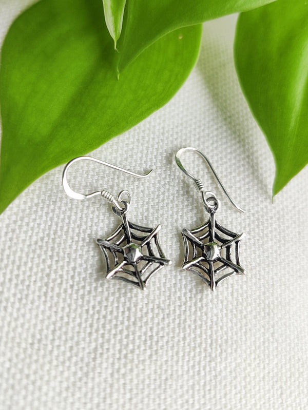 Sterling Silver Web Earrings