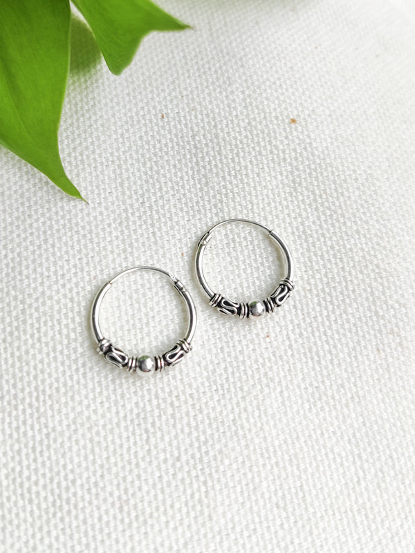 Sterling Silver Small Bali Hoop Earrings