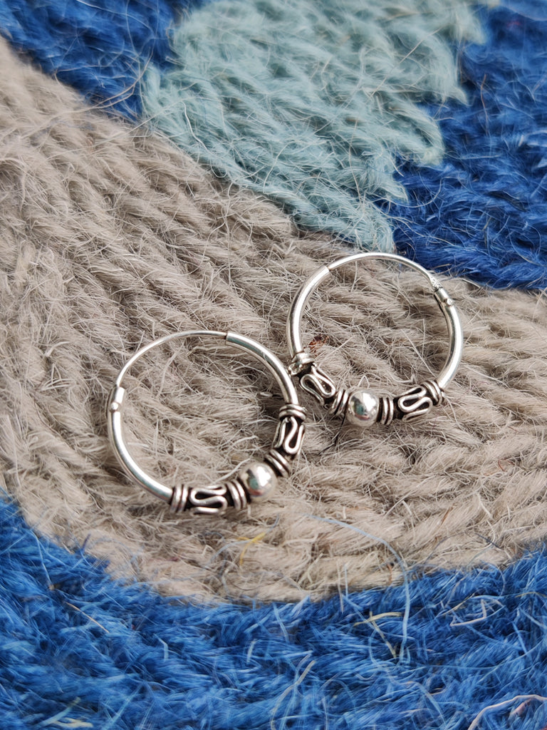 Sterling Silver Small Bali Hoop Earrings