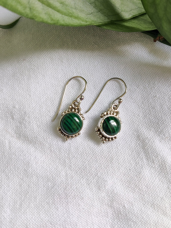 Silver Gemstone Earrings
