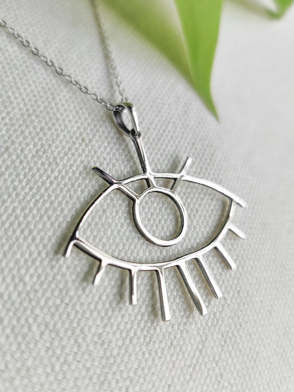 Sterling Silver Large Eye Pendant