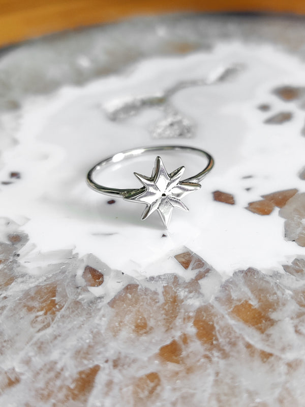 Sterling Silver 8 Point Star Ring