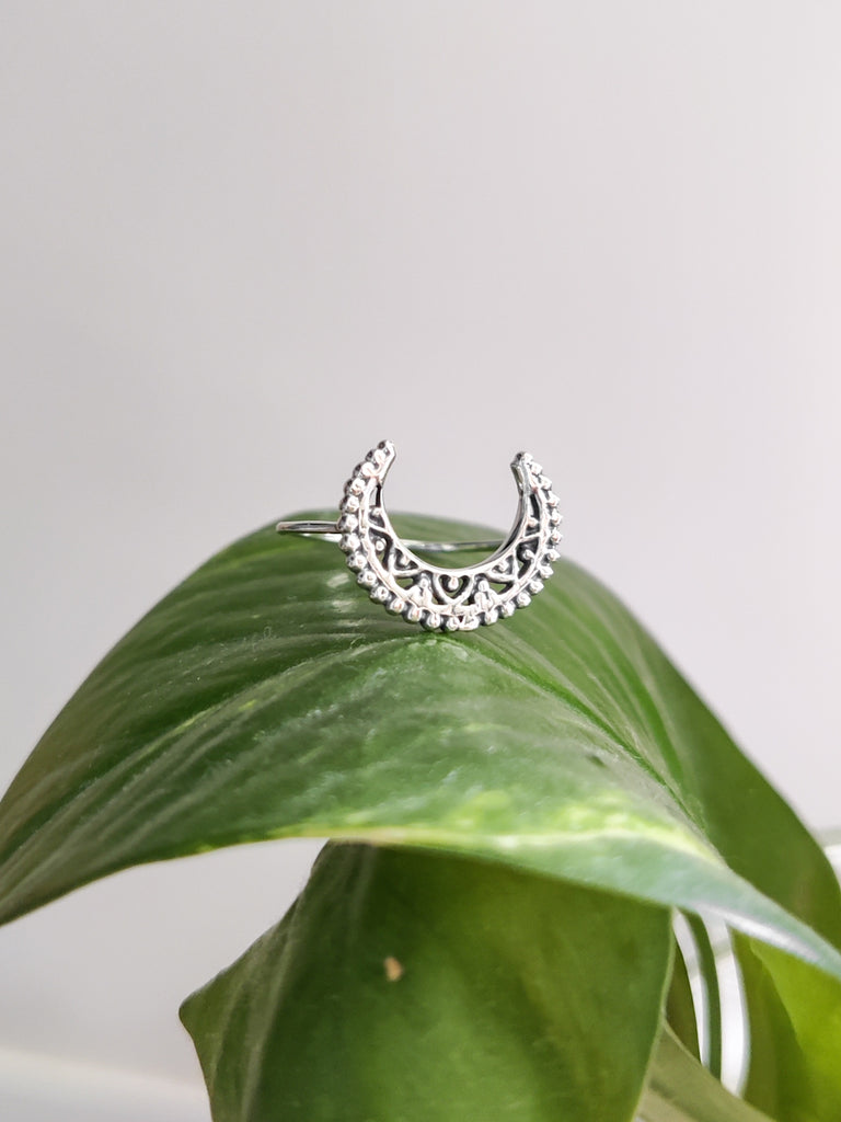 Sterling Silver Moon Ring