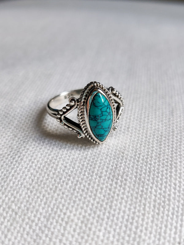 Large Marquise Stone Boho Traditional Ring