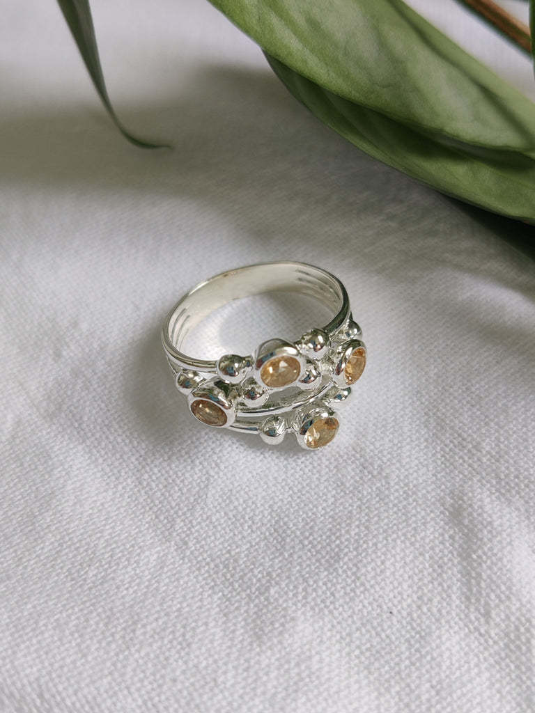 Silver Multiple Stone Ring
