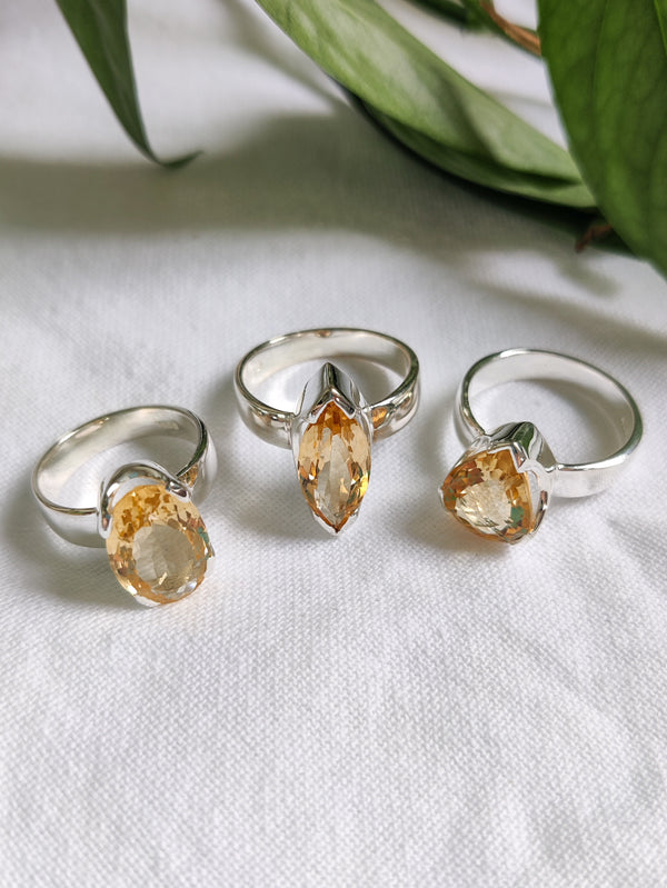 Silver Citrine Ring