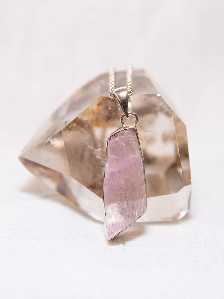 Pink Kunzite and Sterling Silver Pendant