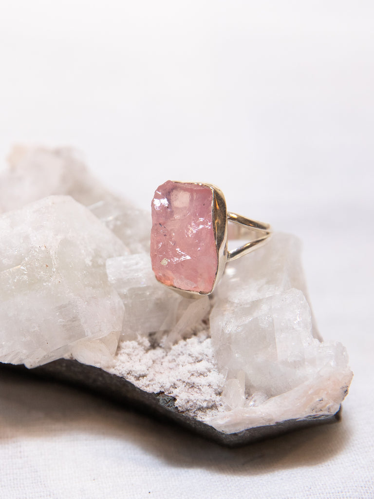 Rose Quartz and Sterling Silver Ring