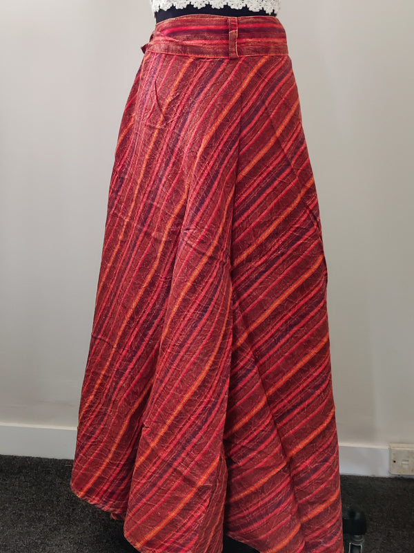 Heavy Cotton Striped Wrap Skirt