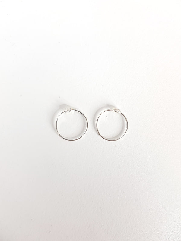 12mm Silver Hoops with Coil - Single